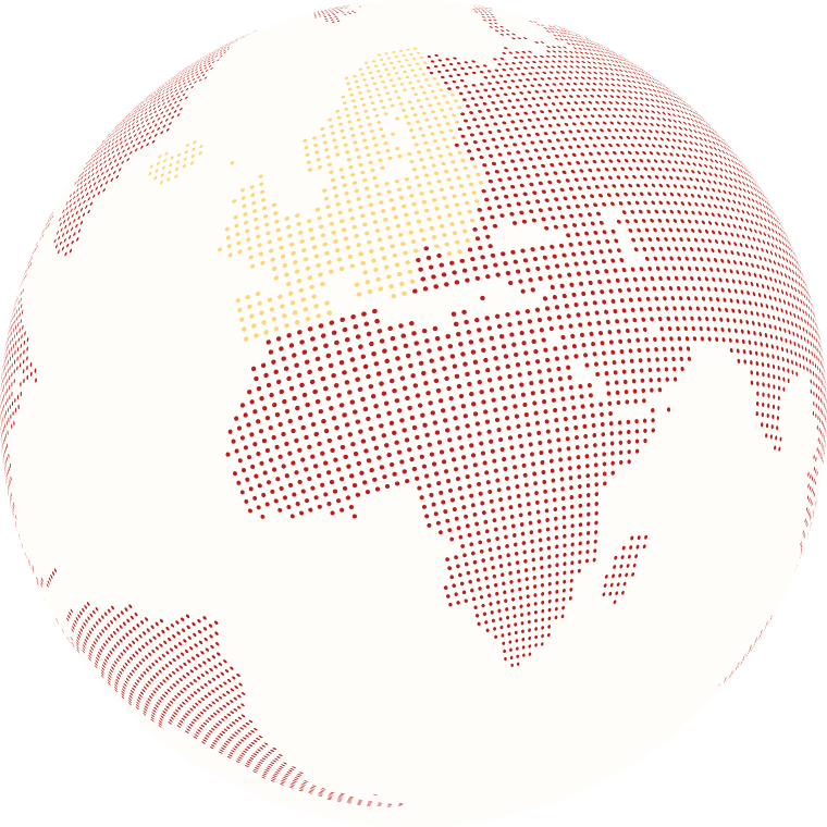 A stylized globe graphic, with the EU area emphasized