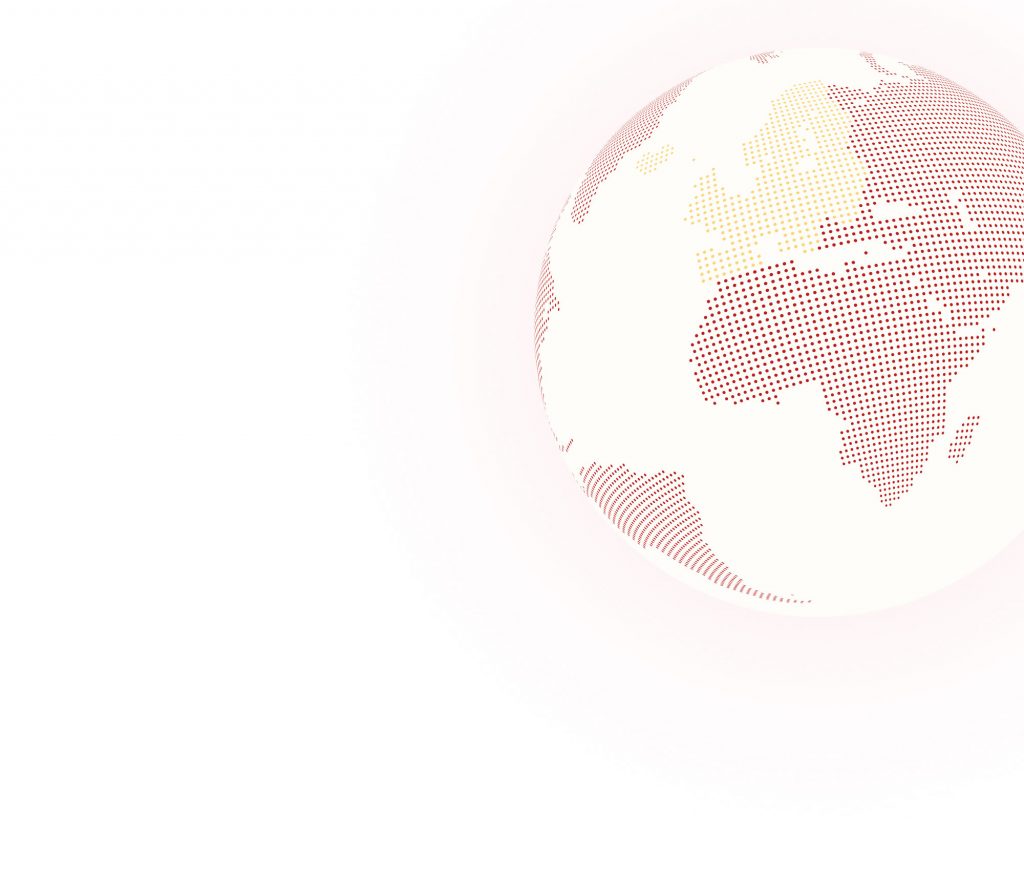 A stylized globe, with the EU area emphasized
